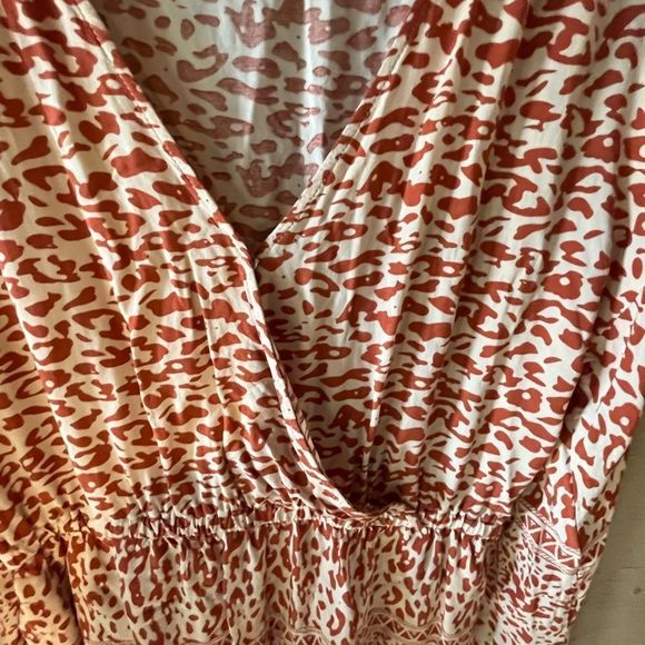 Kori SzL Dress/Romper White/Rust Animal Print - Picture 2 of 6